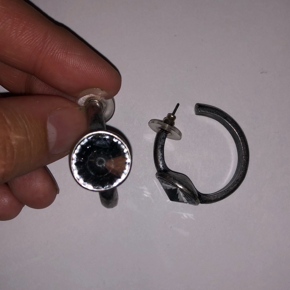Jewelry: Large Faux Diamond Hoop Earrings